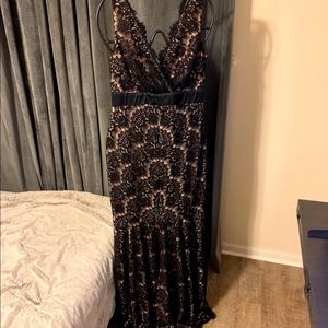 Black Lace Evening Gown